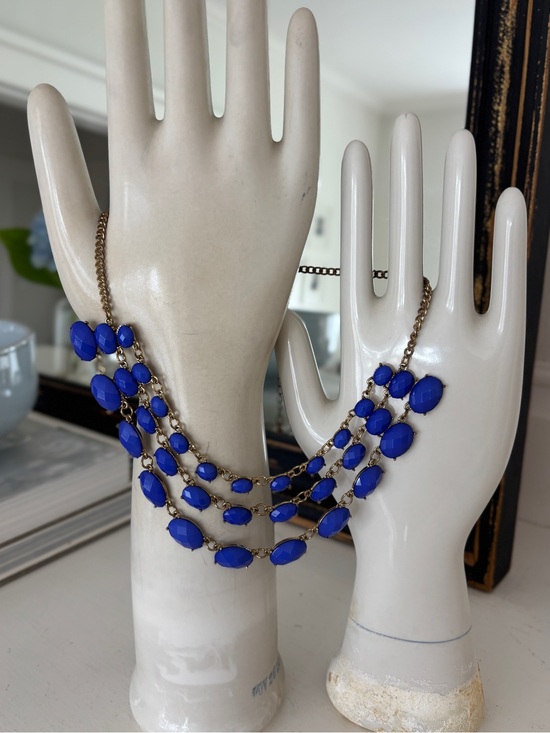 None Jewelry - Blue Multi-Strand Statement Necklace